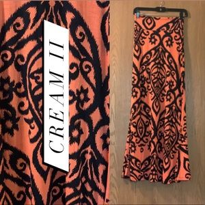💟 C2 Elastic Waist Print Maxi Skirt